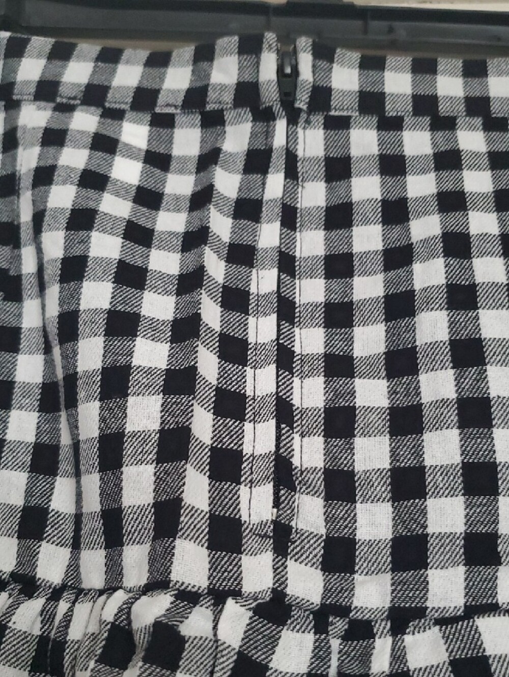 Hot Topic Black and White Gingham Lace-Up Tiered A-Line Skirt - Picture 9 of 15